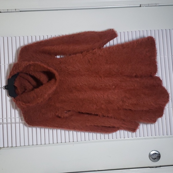 Free People S Sweater Mini Dress "Mallow" Terracotta FUZZY - Picture 5 of 9